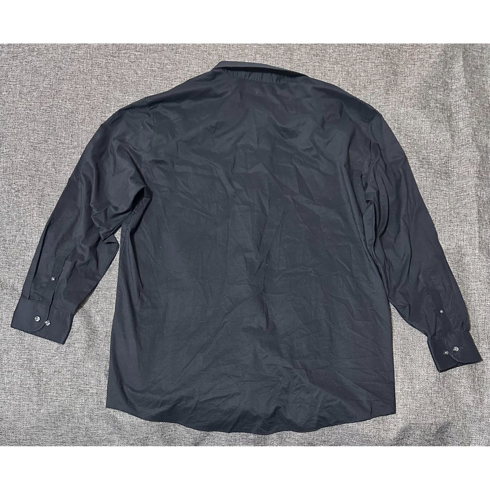 Stafford‎ Travel Men's Fitted 18 34-35 Solid Black Long Sleeve Shirt - Picture 5 of 5